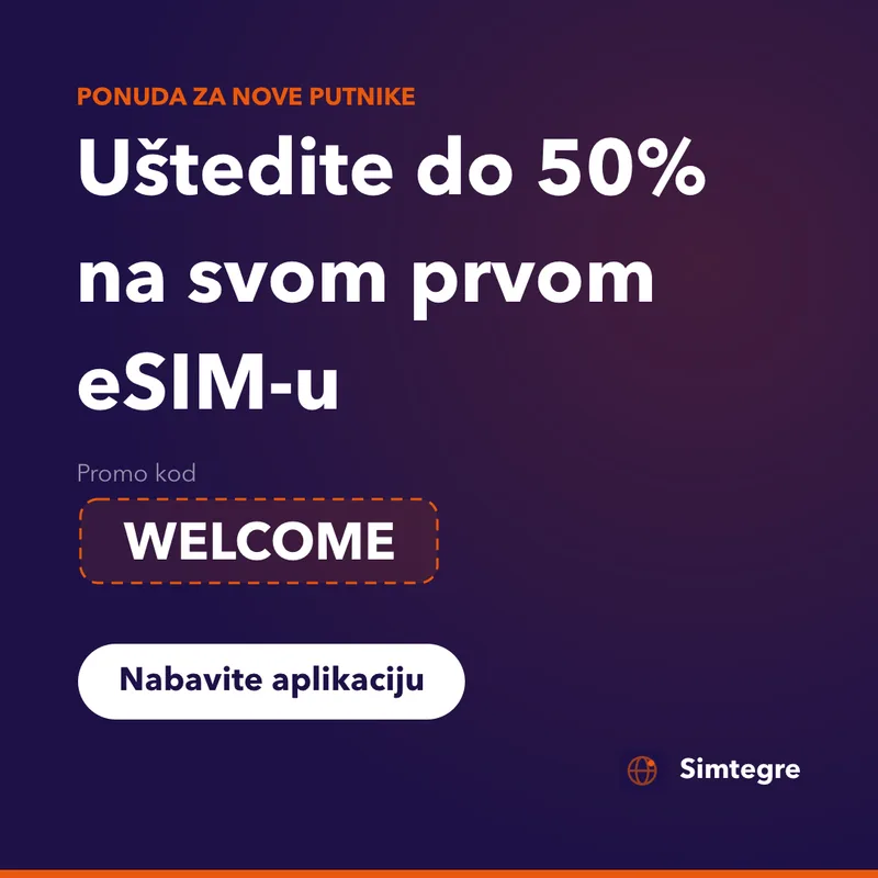 Simtegre promo kod — WELCOME za prvi eSIM