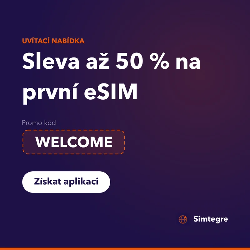 Promo kód Simtegre — WELCOME na první eSIM