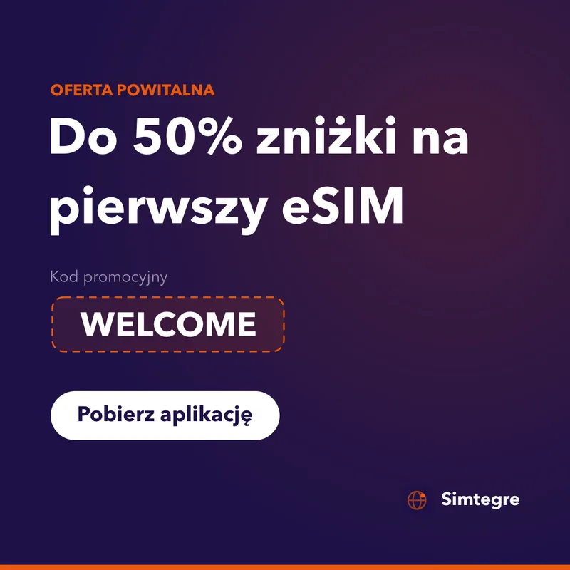 Kod promocyjny Simtegre — WELCOME na pierwszy eSIM