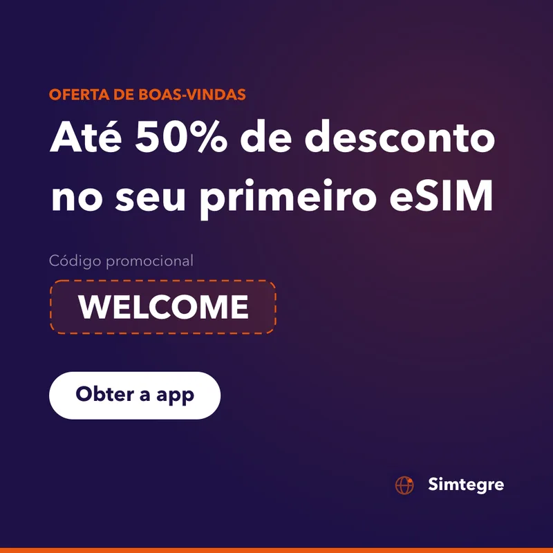Código promocional Simtegre: WELCOME na primeira eSIM
