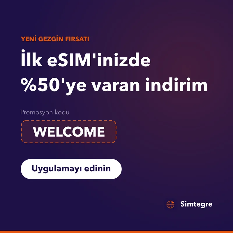 Simtegre Promosyon Kodu — İlk eSIM'inizde WELCOME