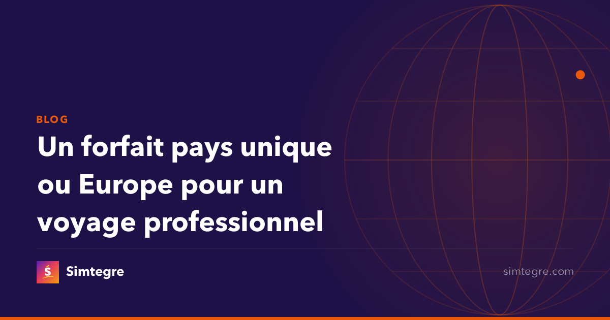 Un forfait pays unique ou Europe pour un voyage professionnel