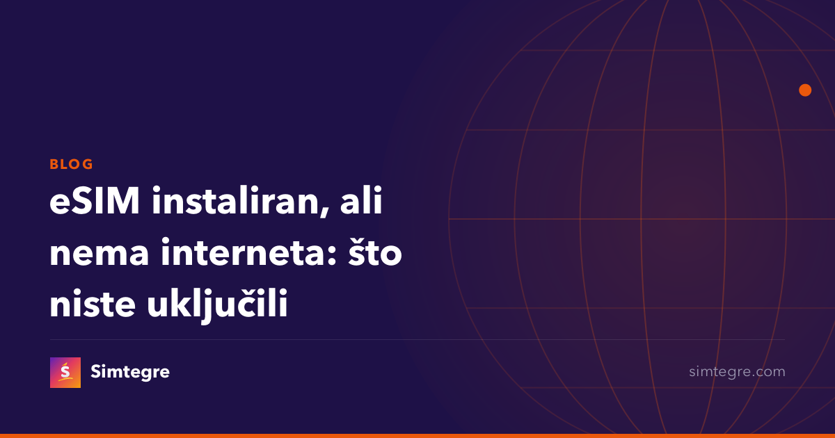 eSIM instaliran, ali nema interneta: što niste uključili