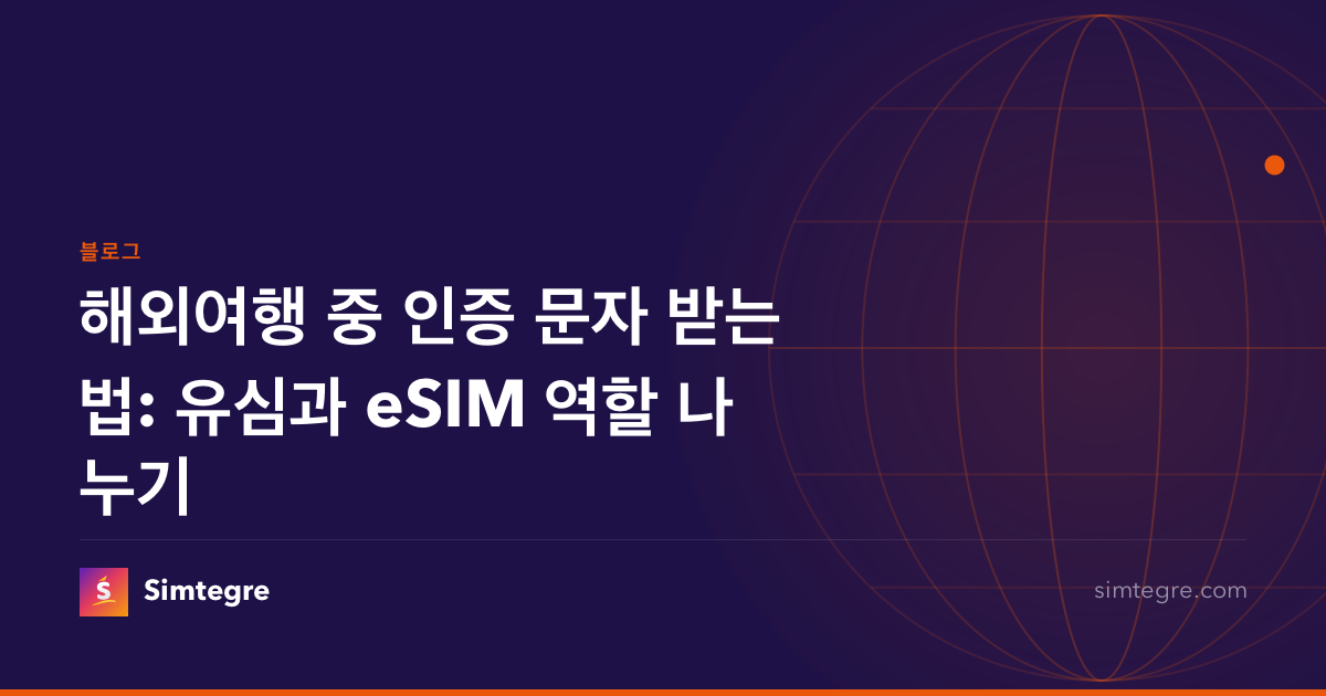 해외여행 중 인증 문자 받는 법: 유심과 eSIM 역할 나누기