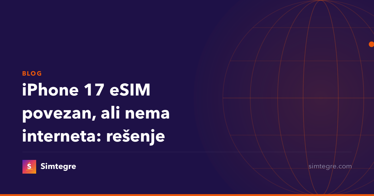 iPhone 17 eSIM povezan, ali nema interneta: rešenje